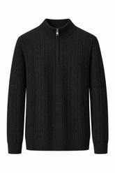 Valerio Cable-Knit Quarter-Zip