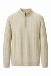 Valerio Cable-Knit Quarter-Zip