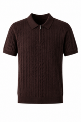 Marcello Jacquard Zip Polo