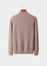 NOBA WOOL RIBBED HENLEY SWEATER