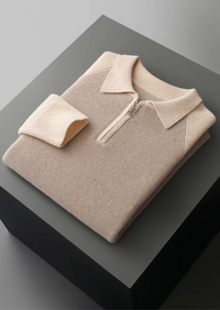 NOBA TWO TONE ZIPPER SWEATER POLO