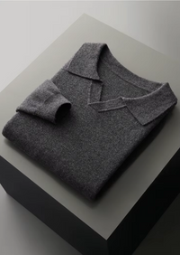 NOBA WOOL RIBBED BUTTONLESS POLO