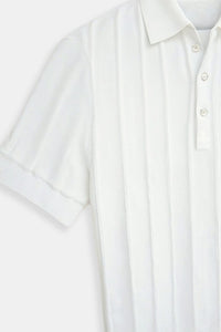 Vertical Striped Button Up Polo