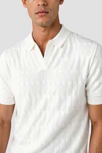 NOBA Premium V-Neck Cable Knit Polo