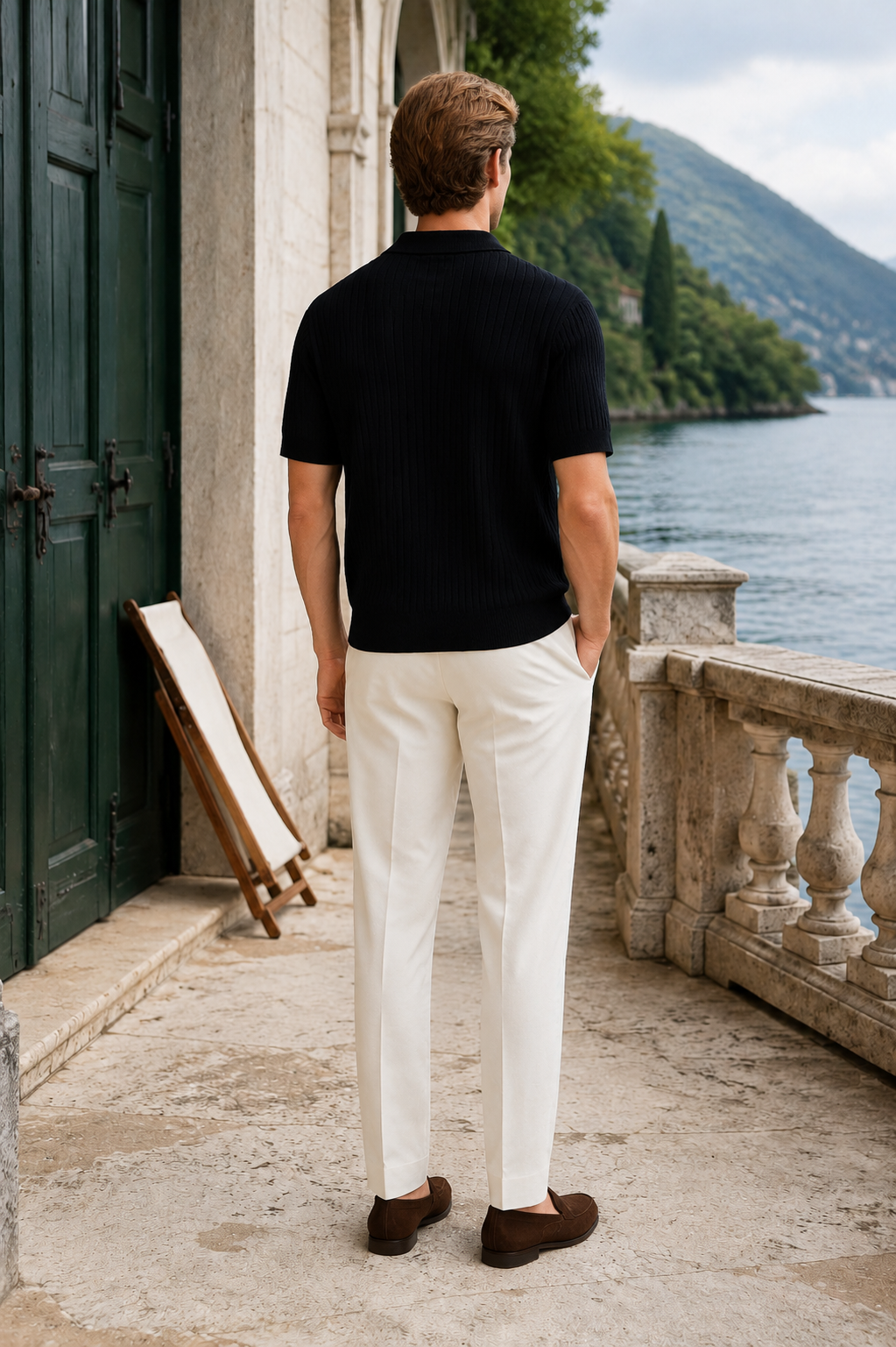 Aurelio Open-Collar Polo