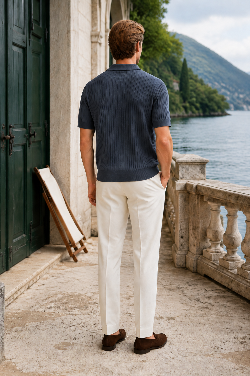 Aurelio Open-Collar Polo