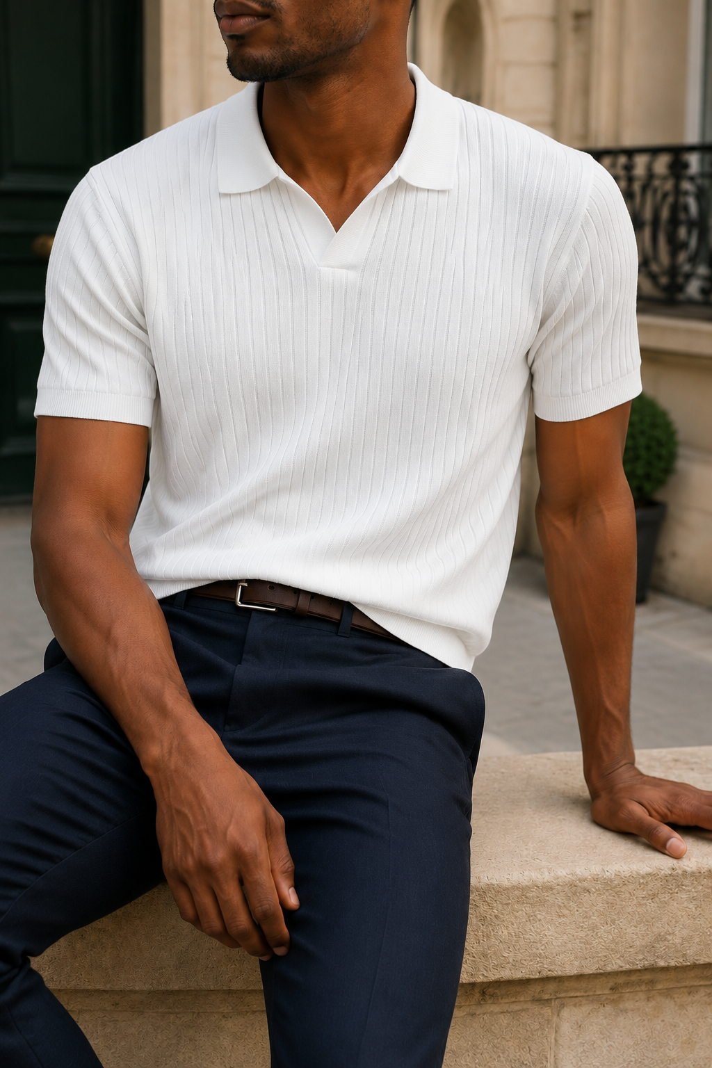 Aurelio Open-Collar Polo