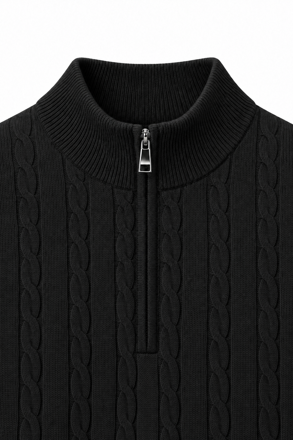 Valerio Cable-Knit Quarter-Zip