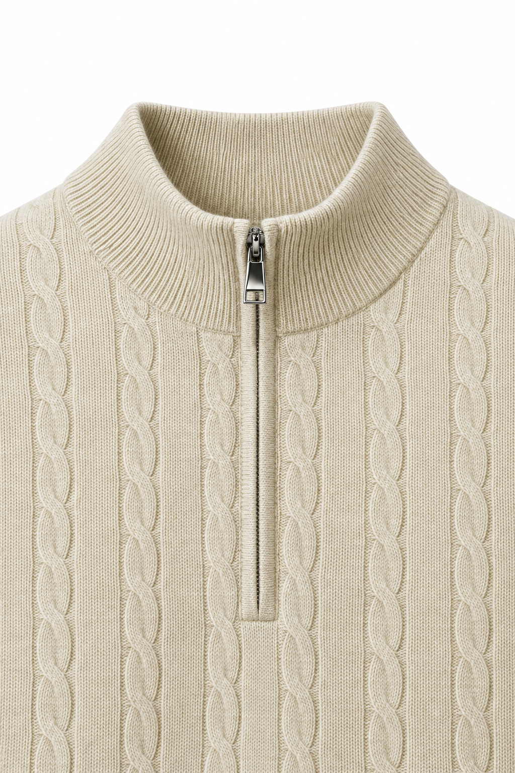 Valerio Cable-Knit Quarter-Zip