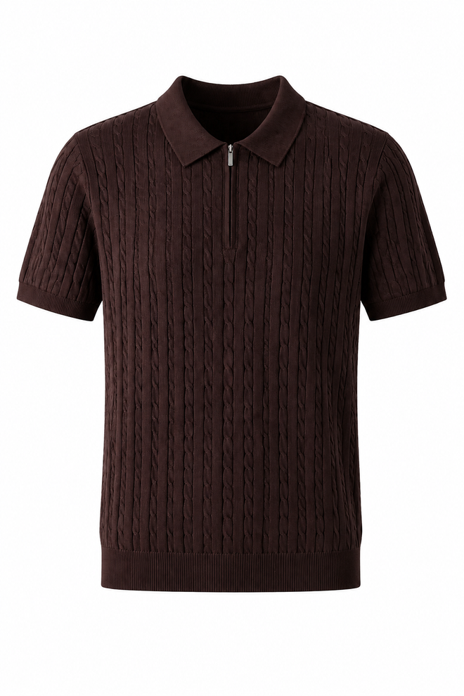 Marcello Jacquard Zip Polo