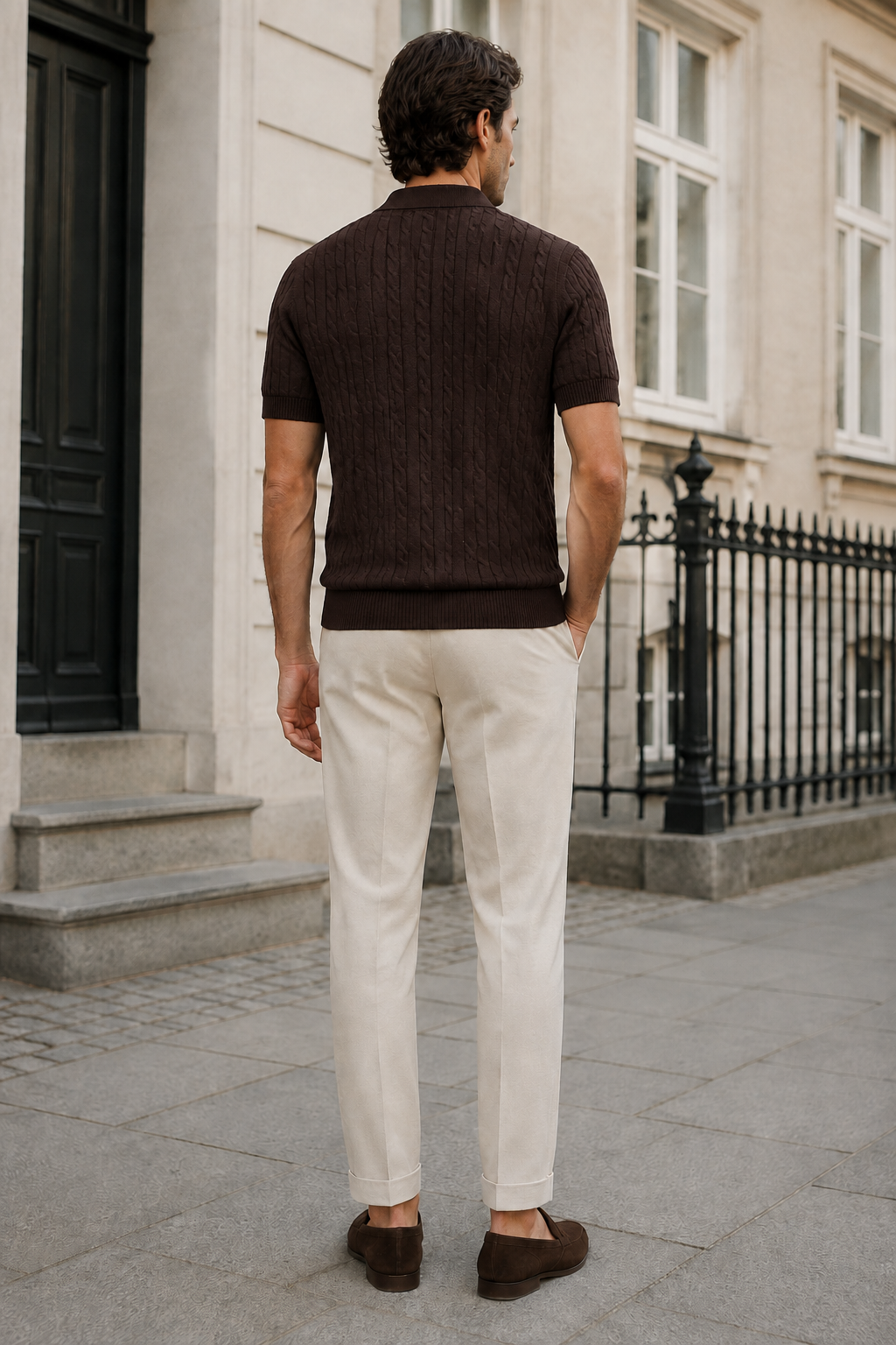 Marcello Jacquard Zip Polo