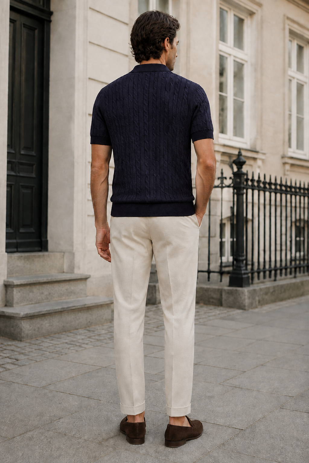 Marcello Jacquard Zip Polo