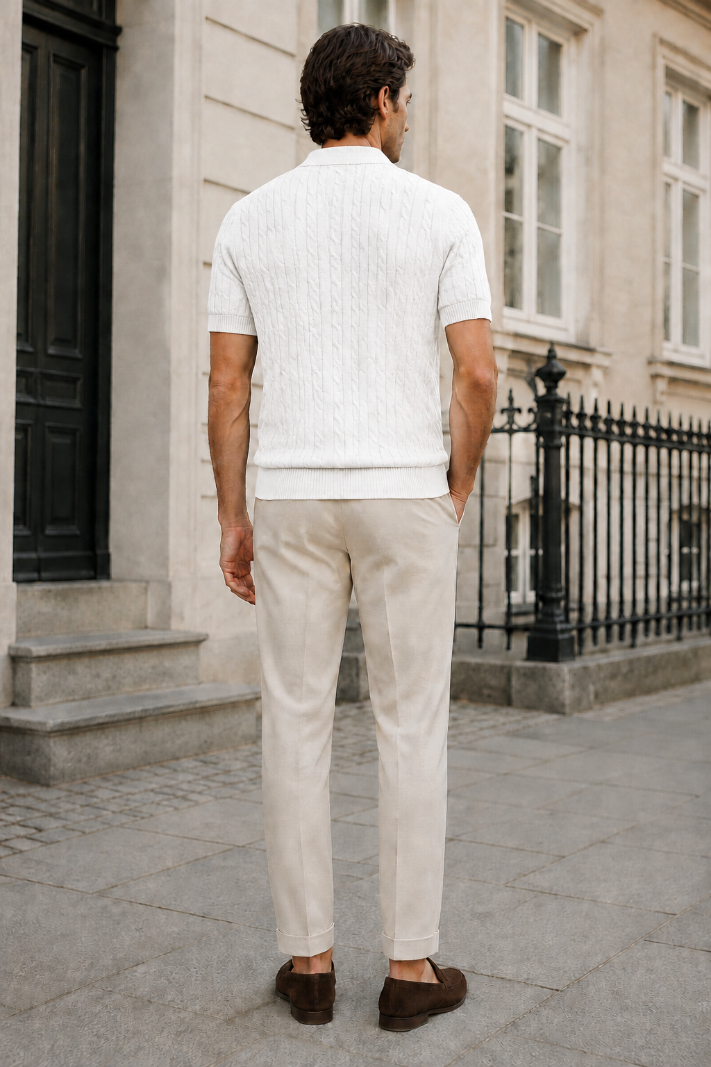 Marcello Jacquard Zip Polo