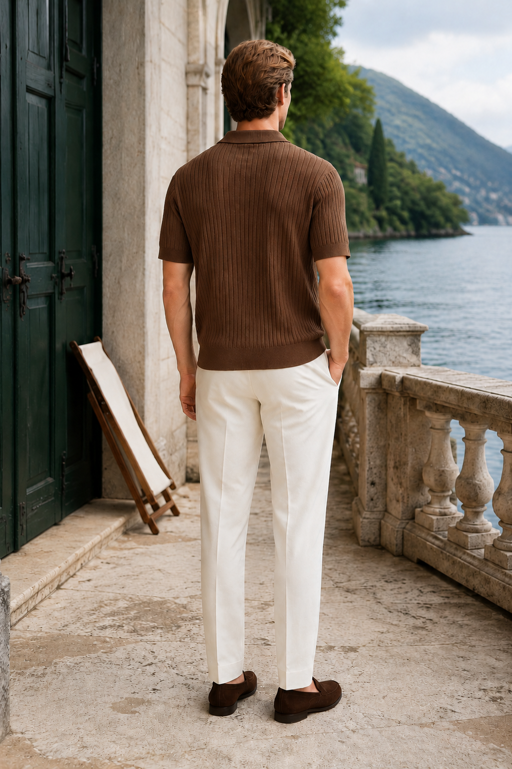 Aurelio Open-Collar Polo