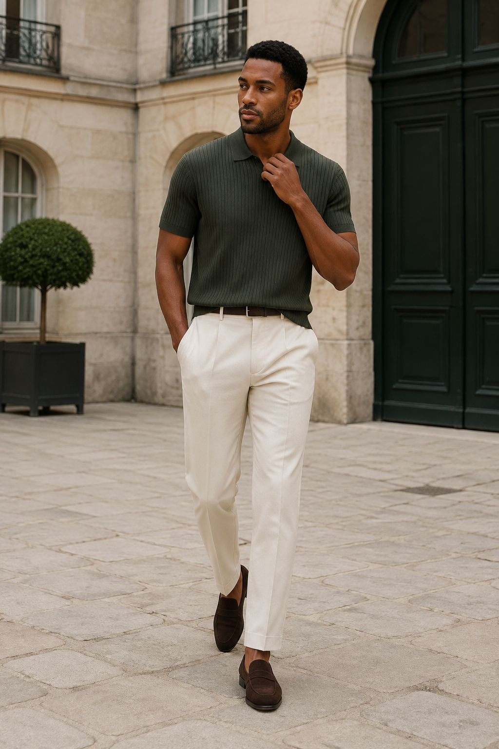 Aurelio Open-Collar Polo