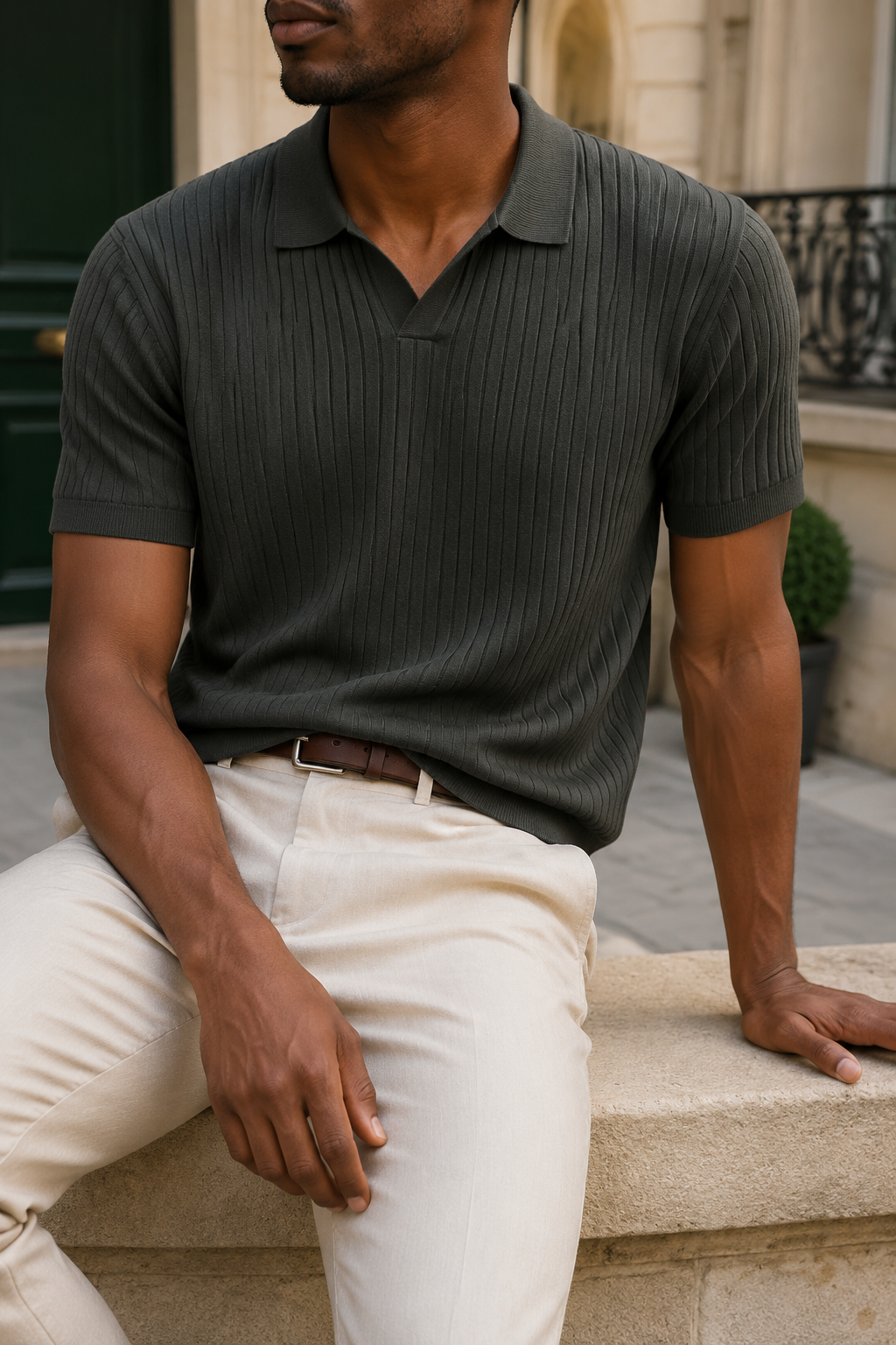 Aurelio Open-Collar Polo
