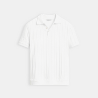 Vertical Striped Button Up Polo