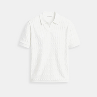 NOBA Premium V-Neck Cable Knit Polo