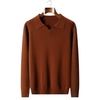 NOBA WOOL RIBBED BUTTONLESS POLO