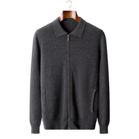 NOBA WOOL RIBBED POLO CARDIGAN