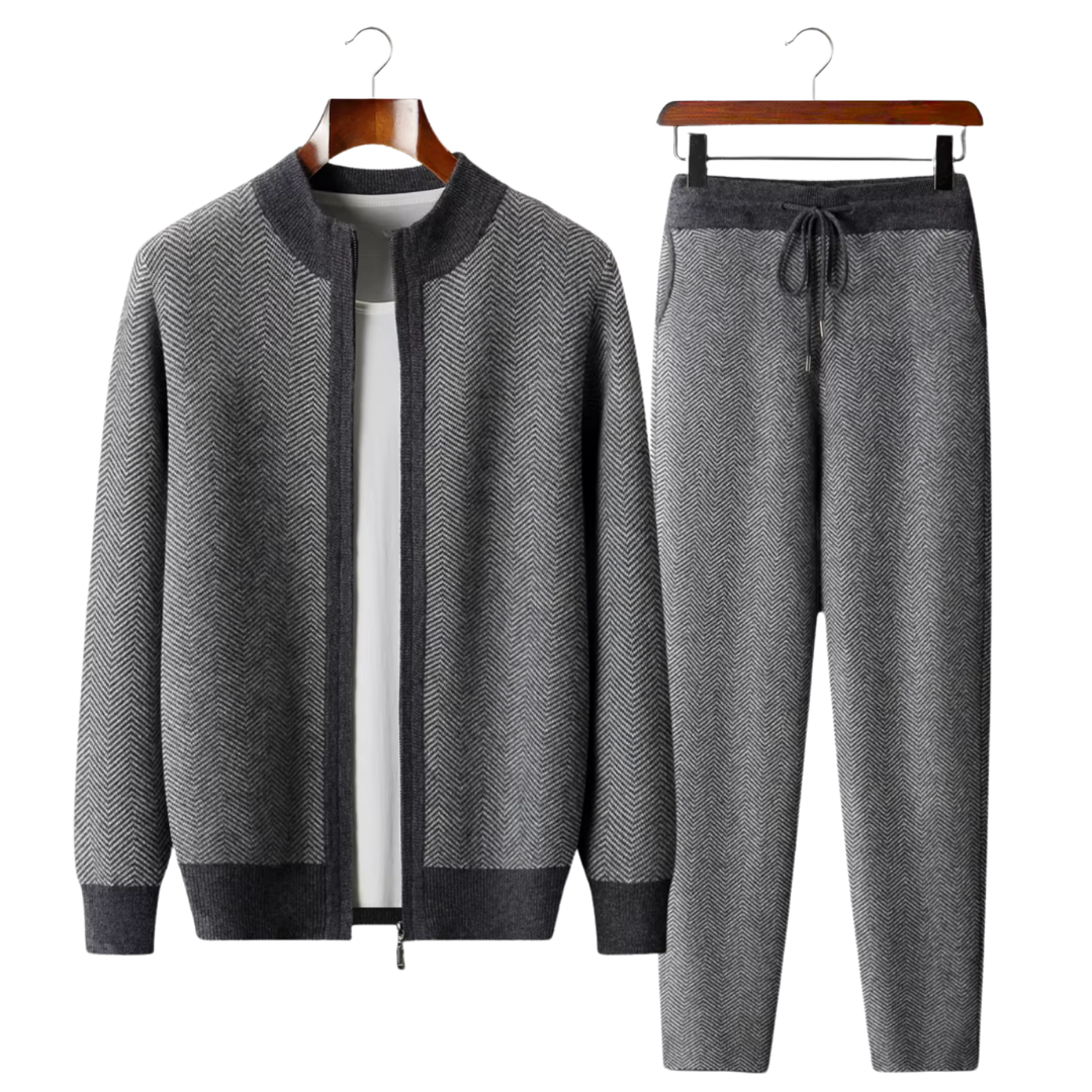 100% MERINO WOOL PATTERNED SET
