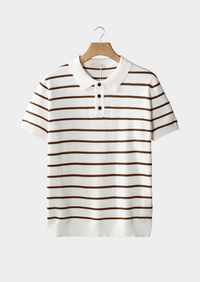 STRIPED TEXTURED BUTTON POLO