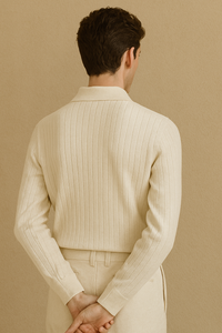 NOBA Striped Long Sleeve Polo